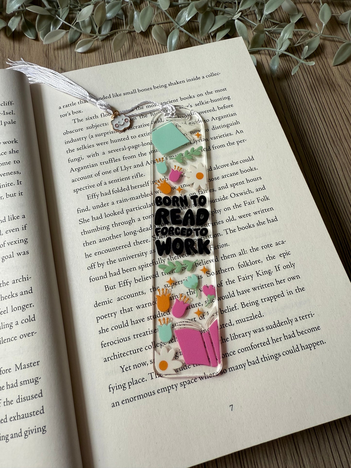 born to read, forced to work bookmark