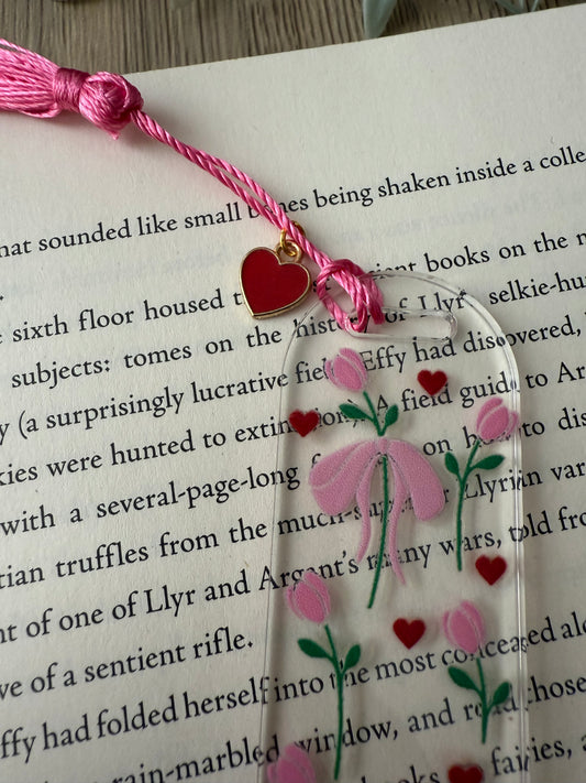 tulips & hearts bookmark