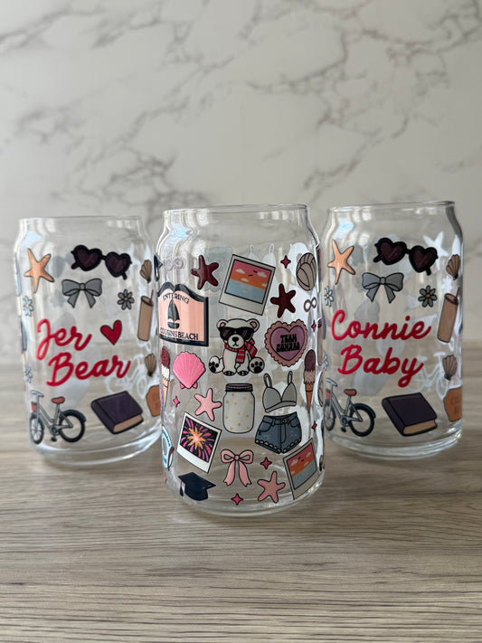 pretty summer glass cup