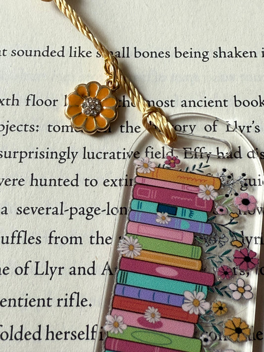 flowery books bookmark