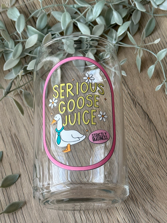 serious goose glass cup