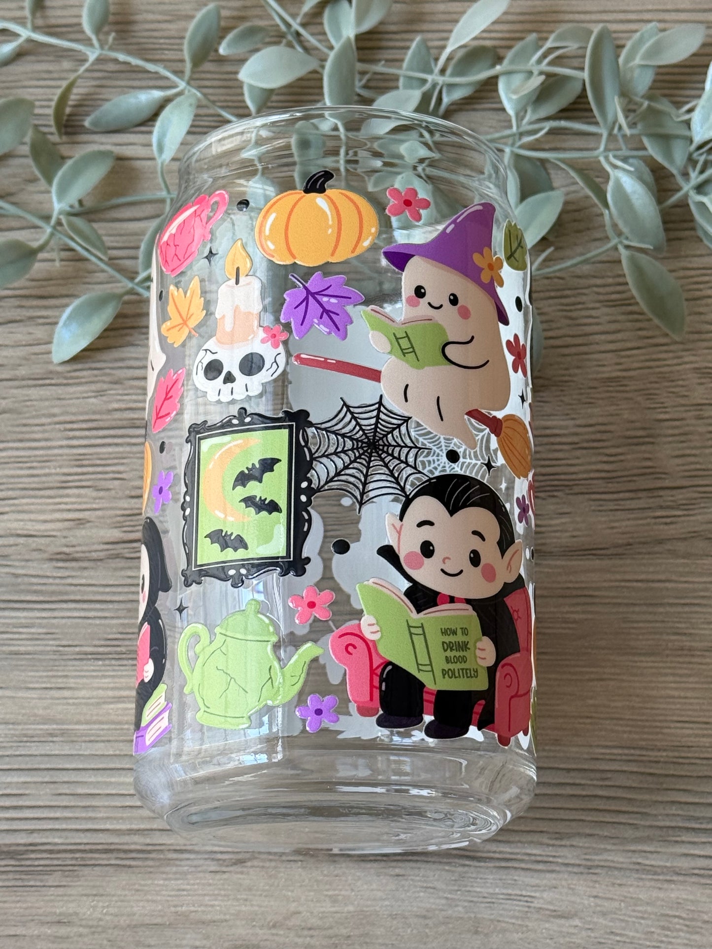 spooky cuties glass cup