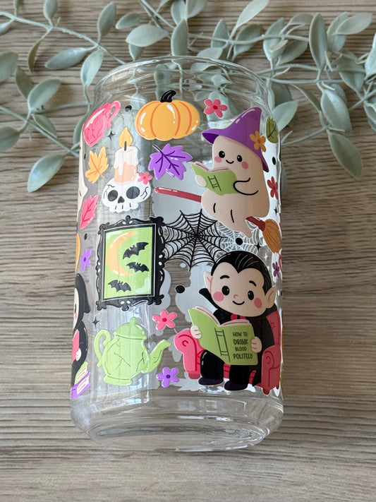 spooky cuties glass cup