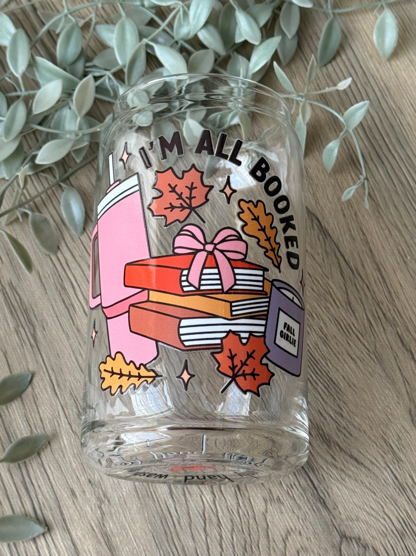 all booked glass cup