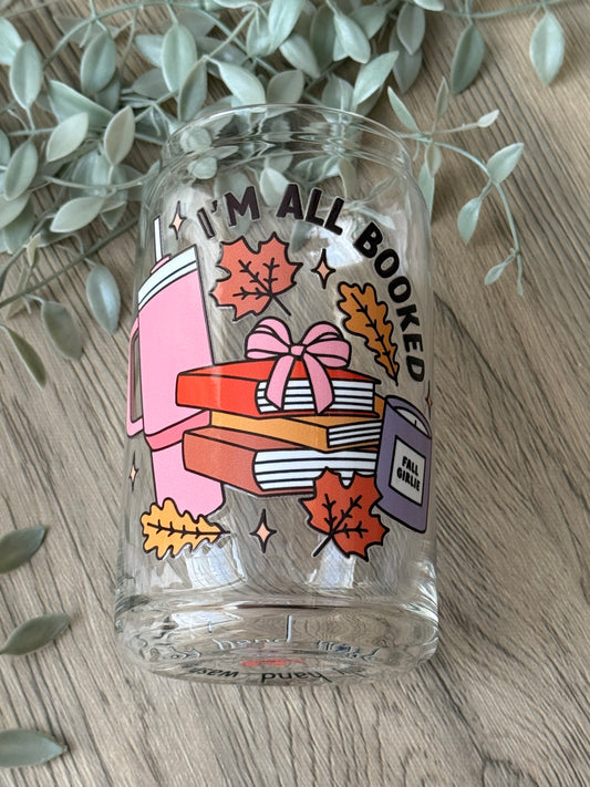 all booked glass cup