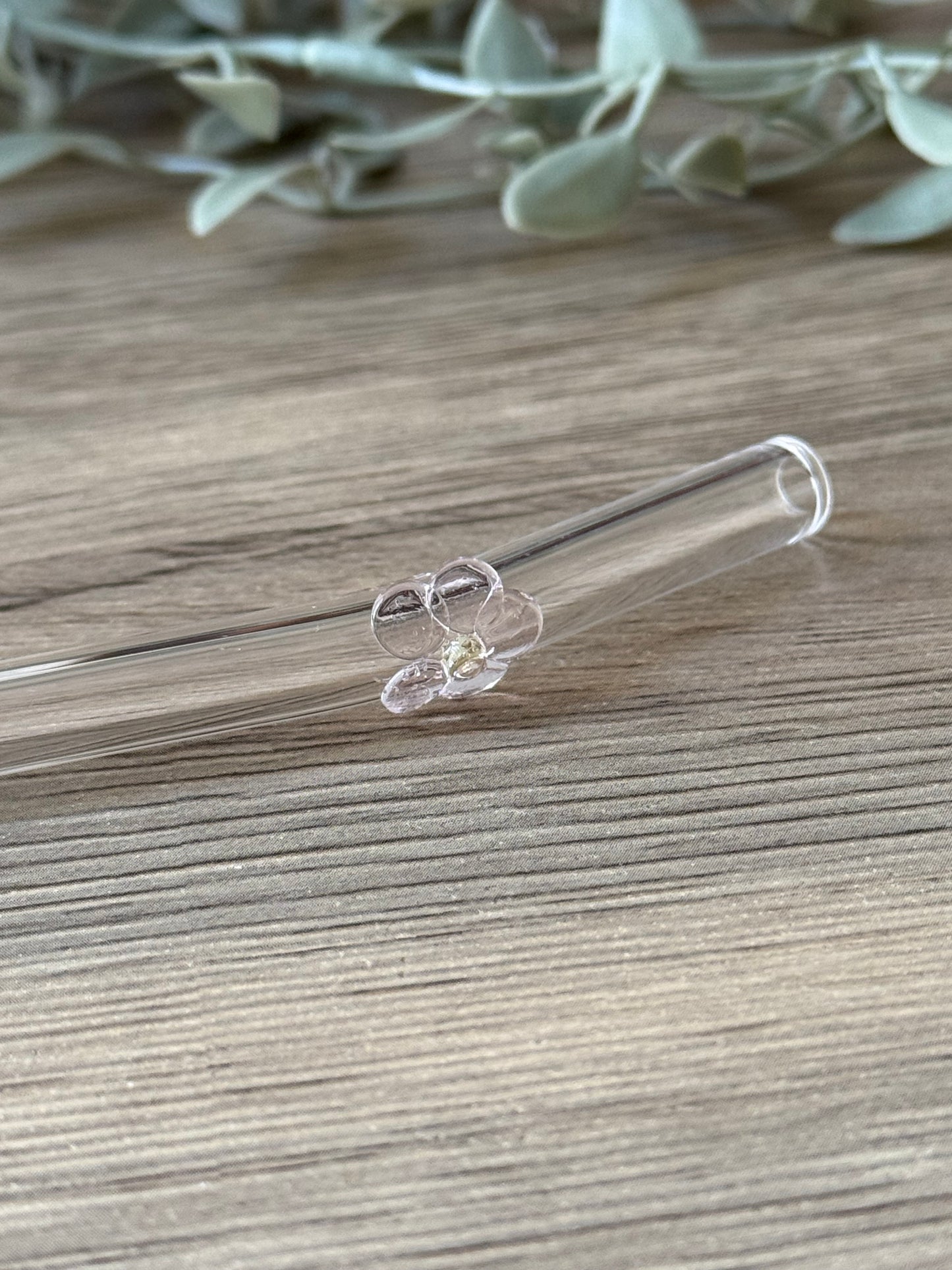 floral glass straw
