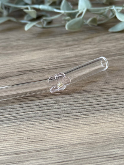 floral glass straw