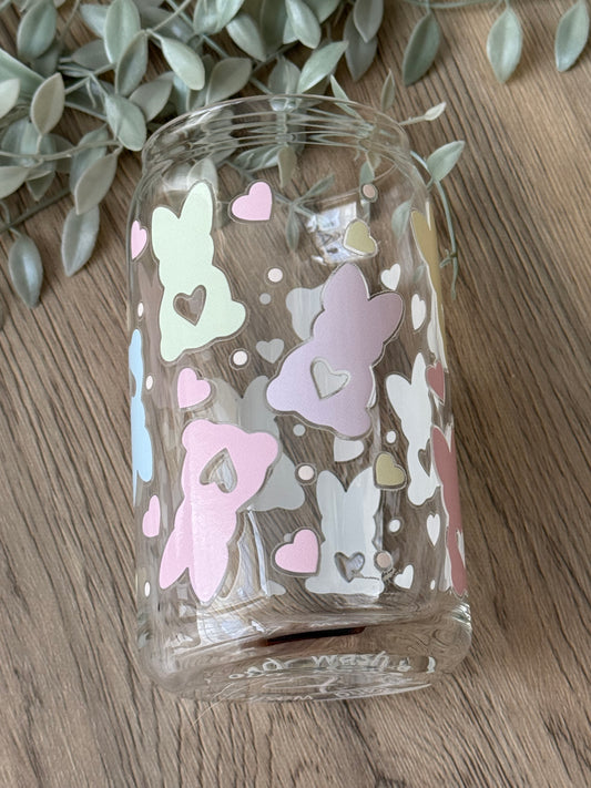 some bunny loves you glass cup