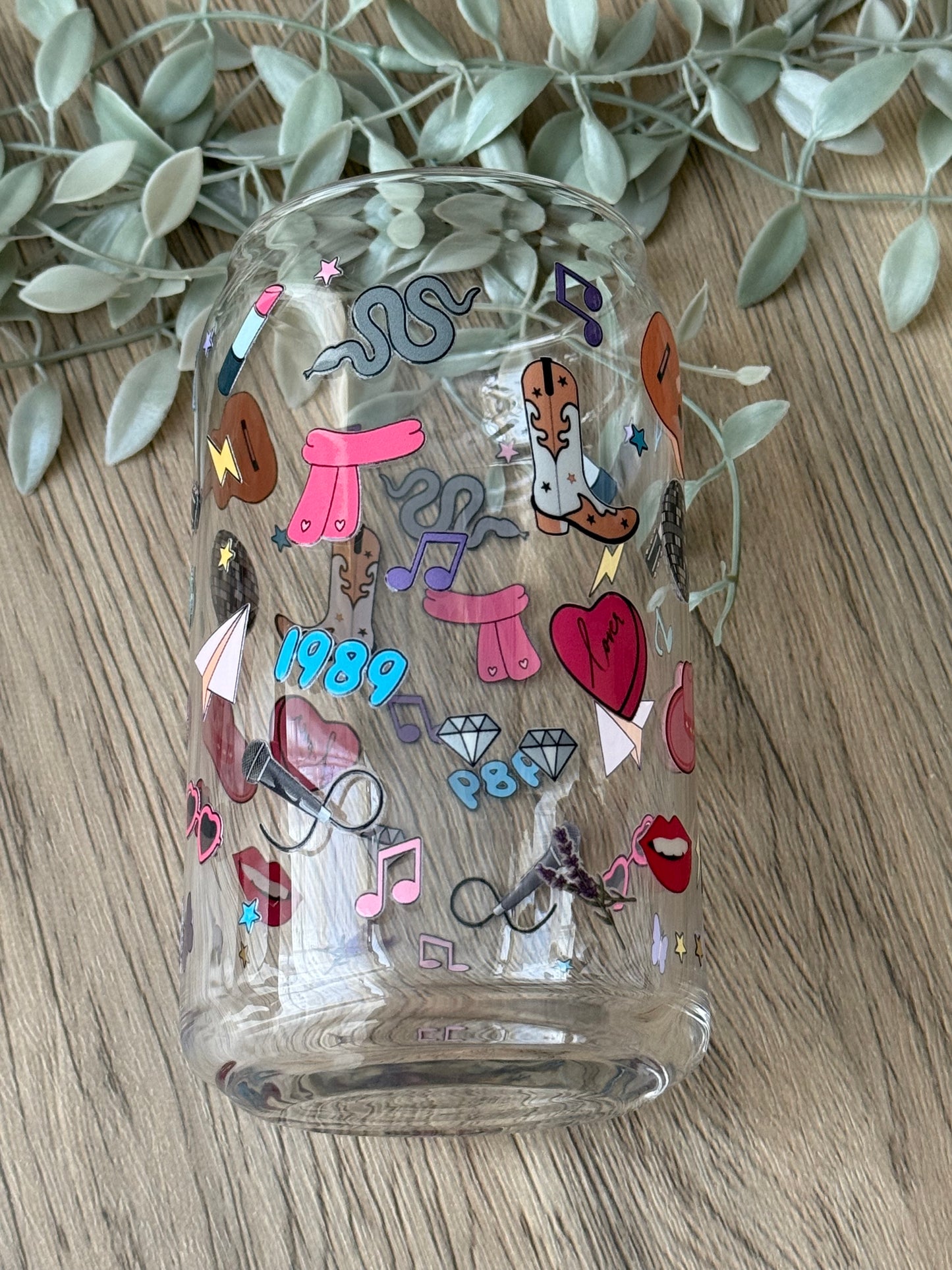swiftie things glass cup