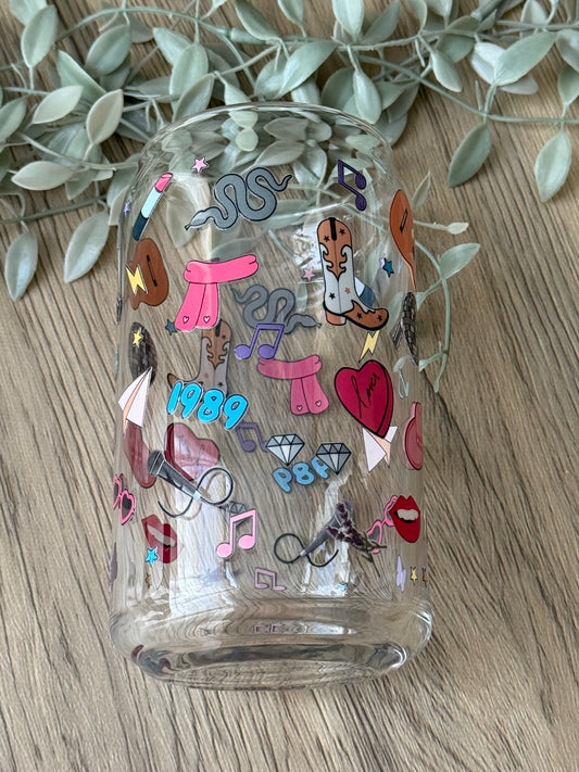 swiftie things glass cup