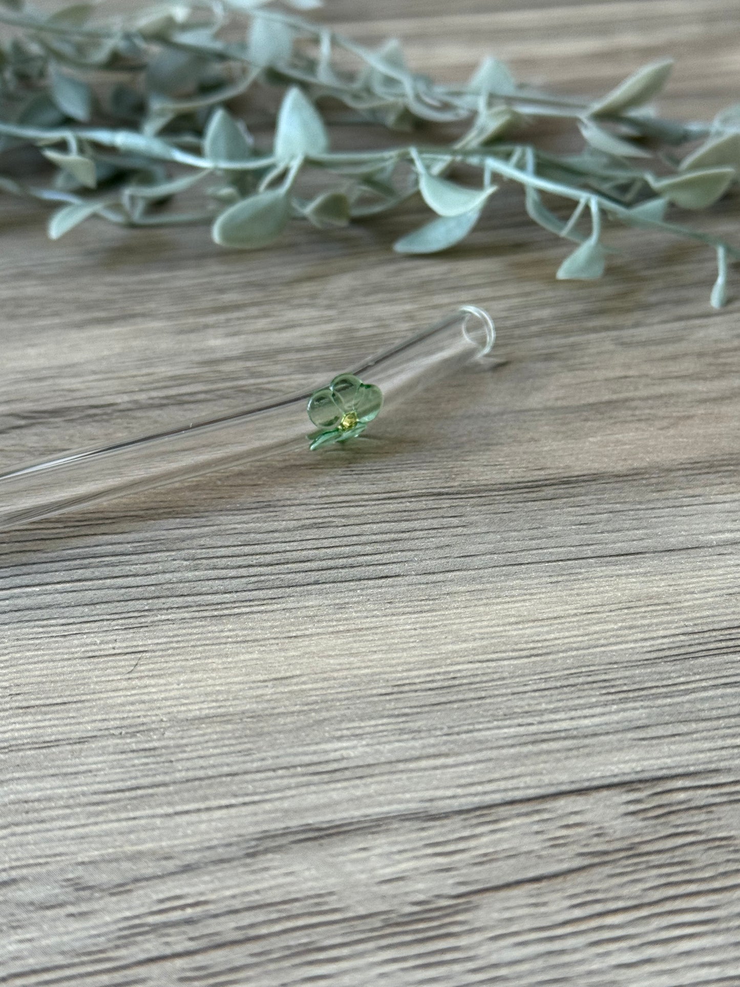 floral glass straw
