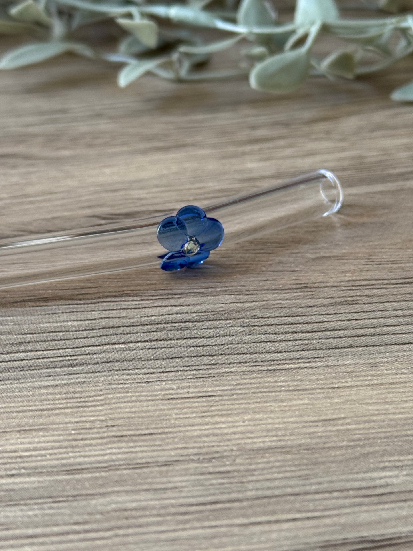 floral glass straw