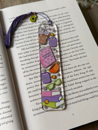 self-care acrylic bookmark
