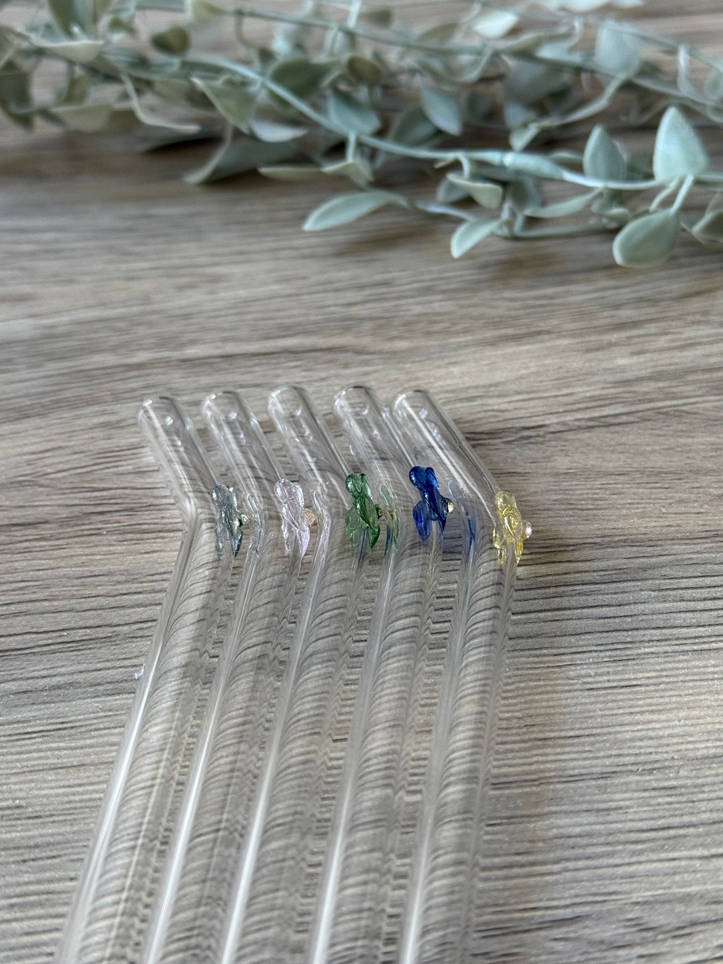 floral glass straw