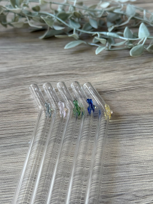 floral glass straw