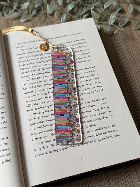 flowery books bookmark