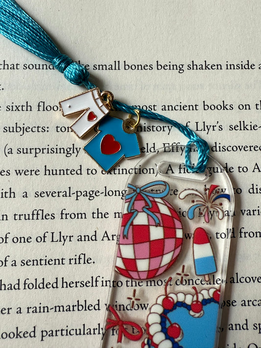 retro patriotic acrylic bookmark