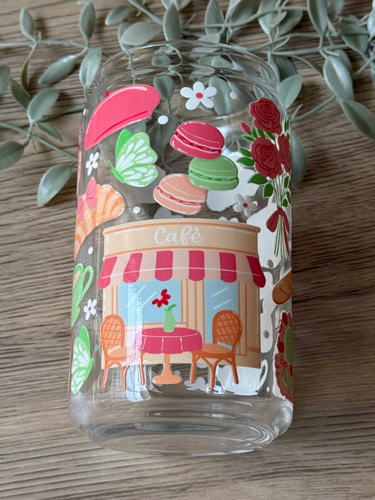 paris cafe glass cup