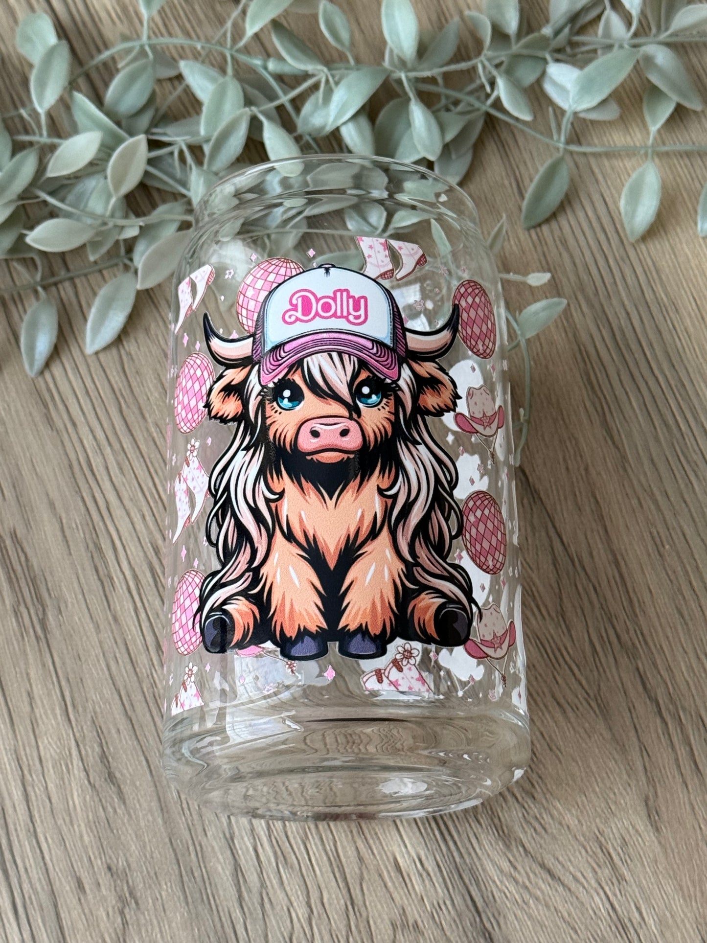western cow glass cup