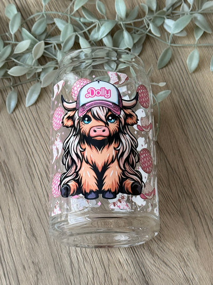 western cow glass cup