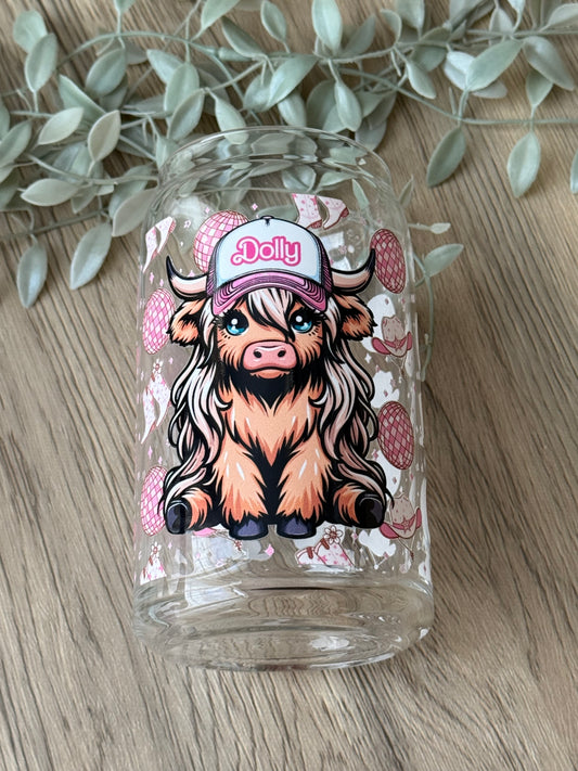western cow glass cup