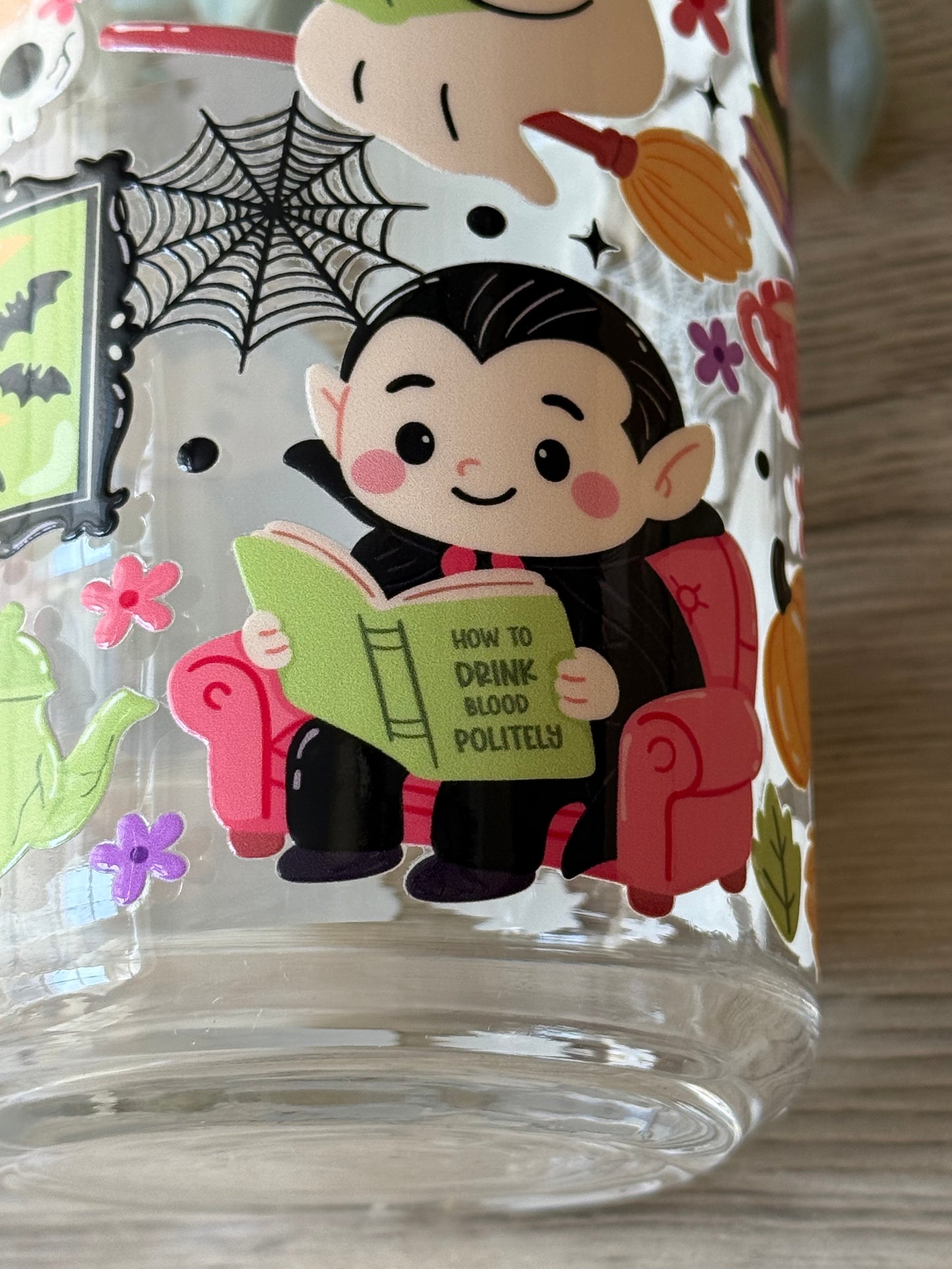 spooky cuties glass cup
