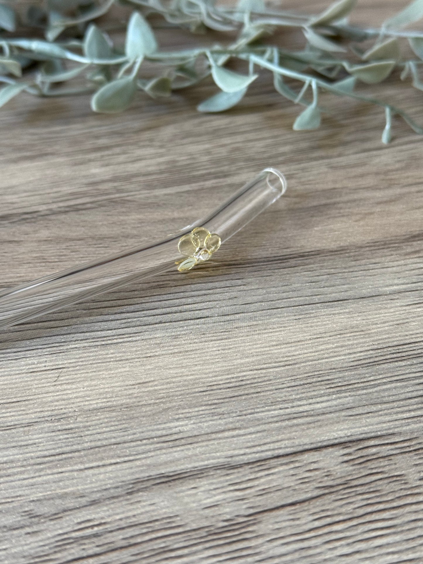 floral glass straw