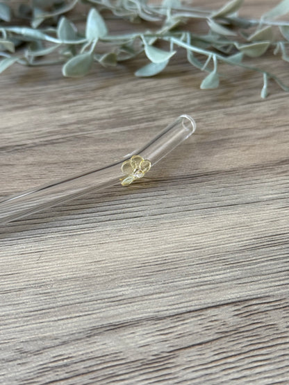 floral glass straw