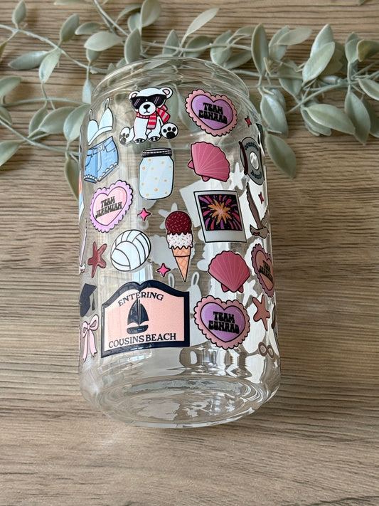 pretty summer glass cup