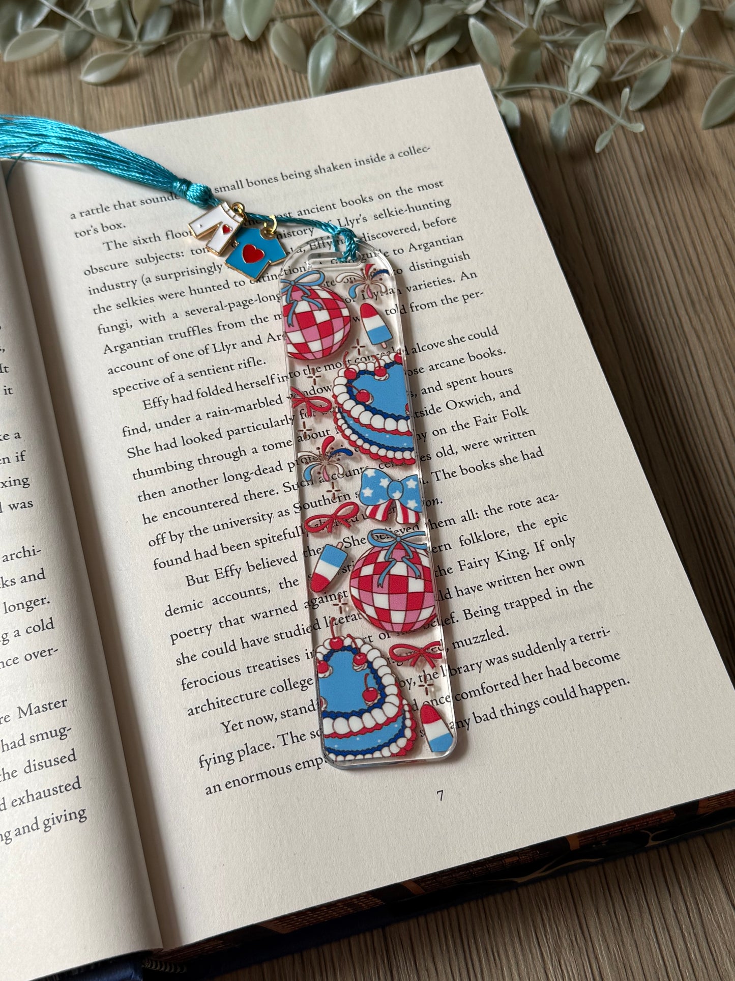 retro patriotic acrylic bookmark