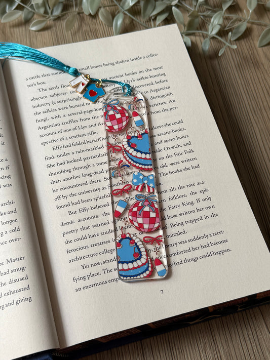 retro patriotic acrylic bookmark