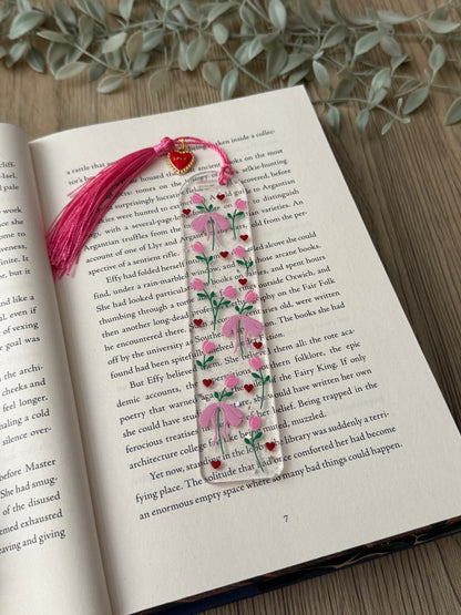 tulips & hearts bookmark