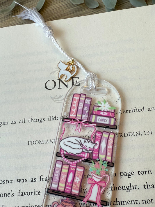 girly pink bookshelf bookmark