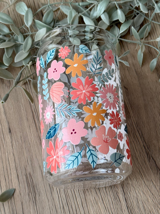 flower garden glass cup