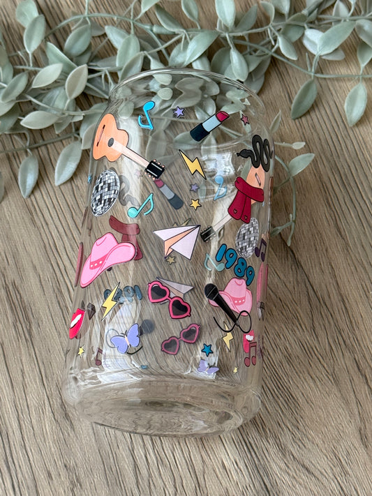 swiftie things glass cup
