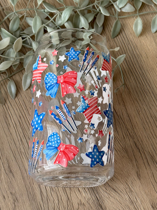 patriotic party glass cup