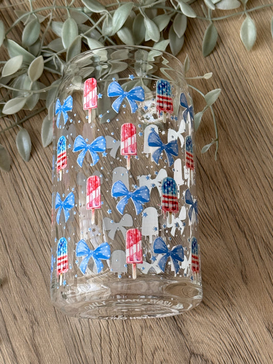 patriotic popsicles glass cup