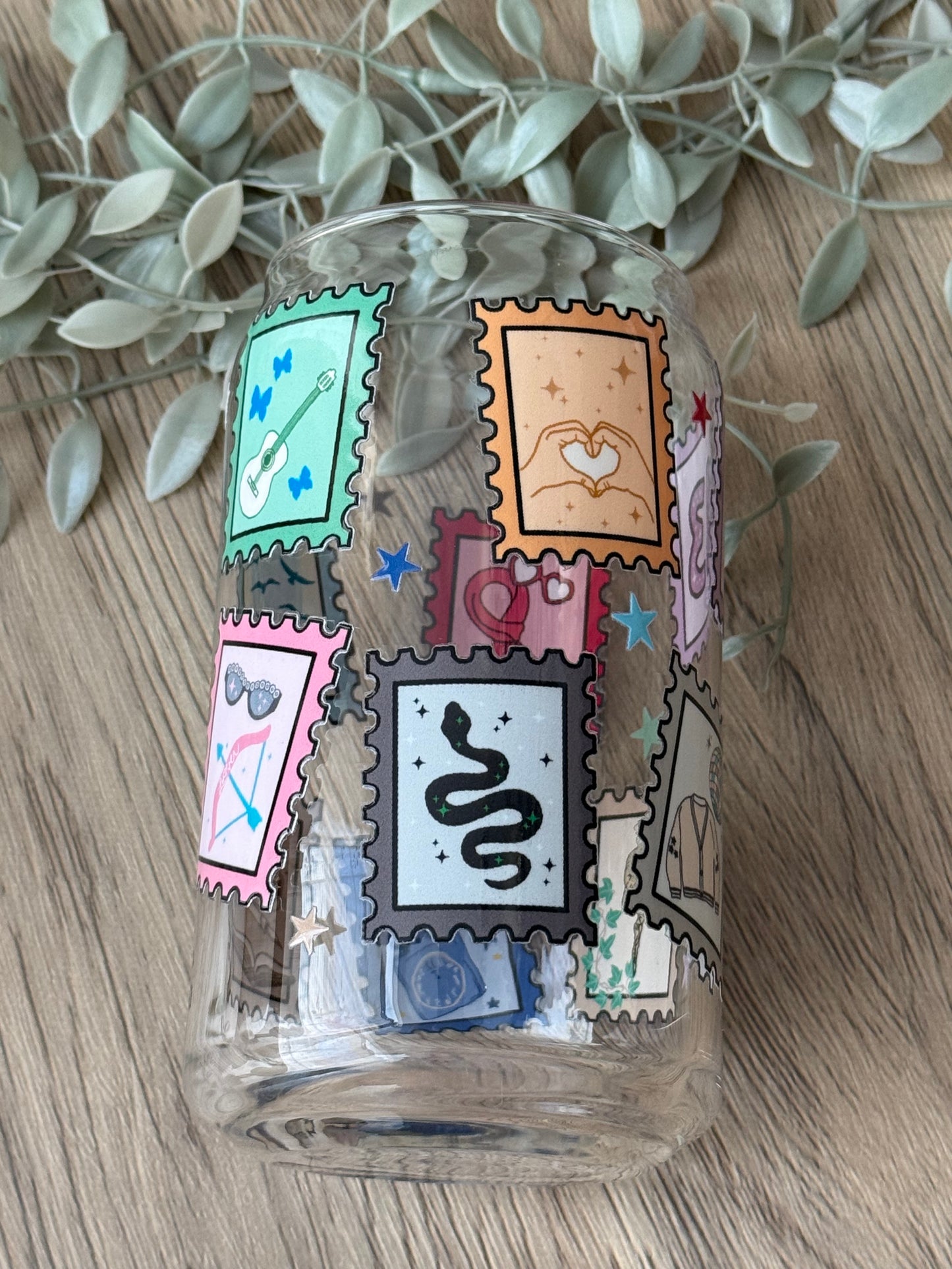 the era stamps glass cup