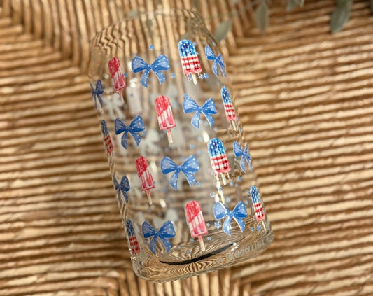 patriotic popsicles glass cup