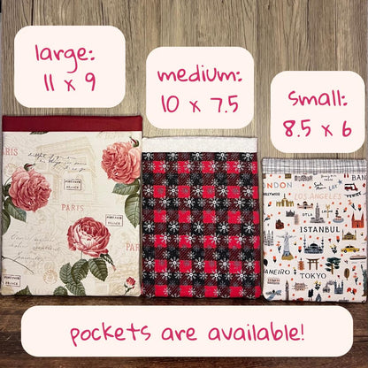 pink & red hearts book sleeve