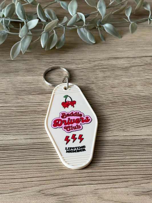 baddie driver's club motel keychain