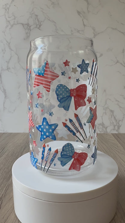 patriotic party glass cup