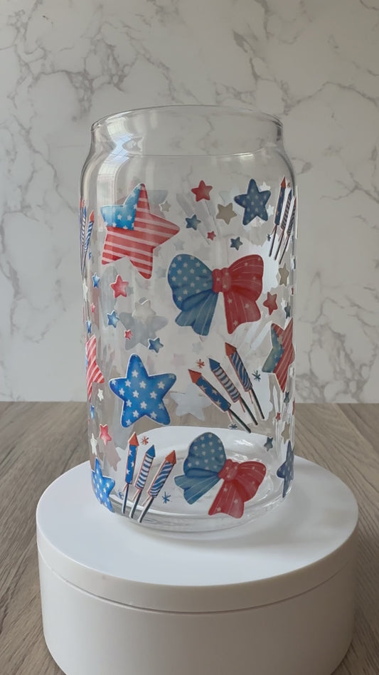 patriotic party glass cup