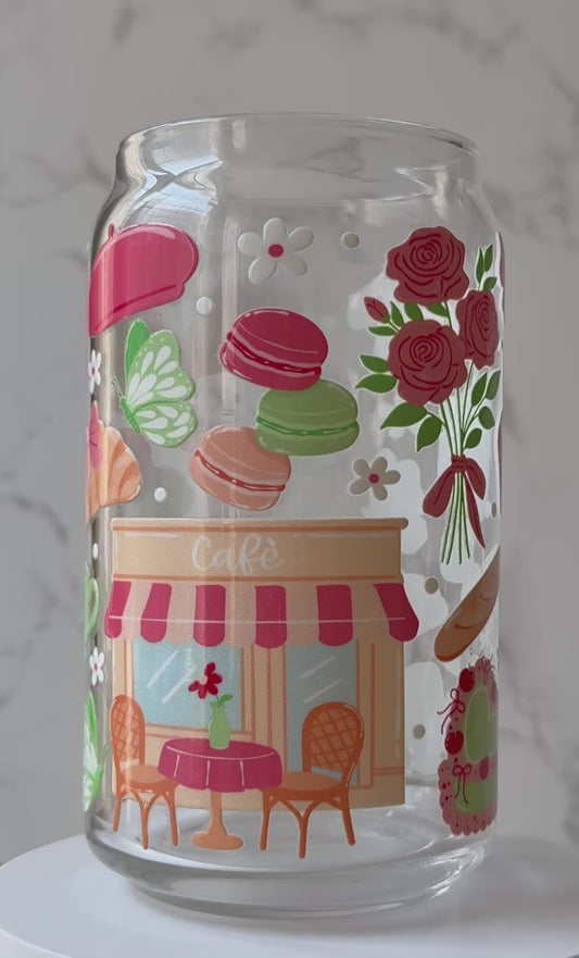 paris cafe glass cup