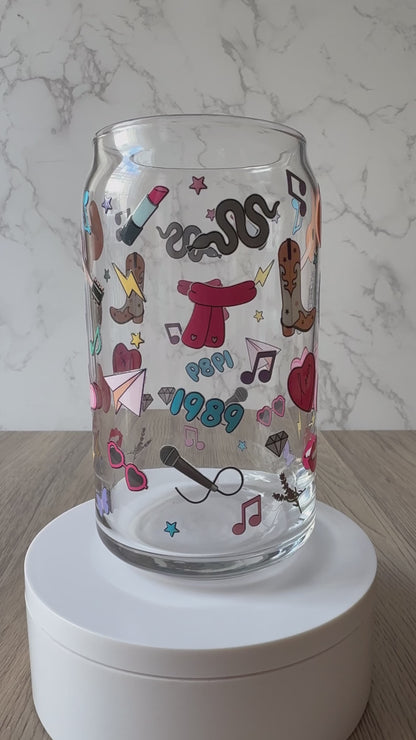 swiftie things glass cup