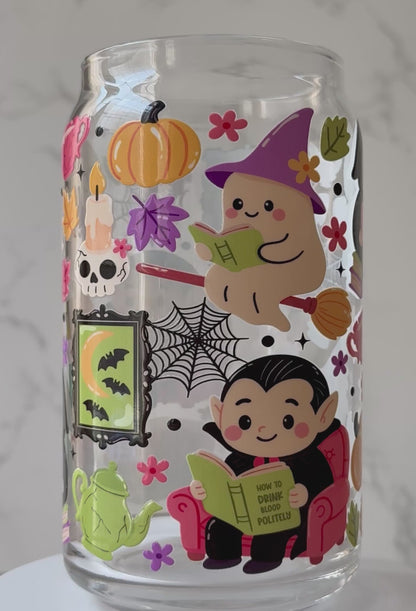spooky cuties glass cup
