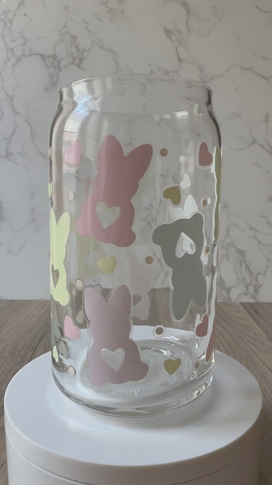 some bunny loves you glass cup