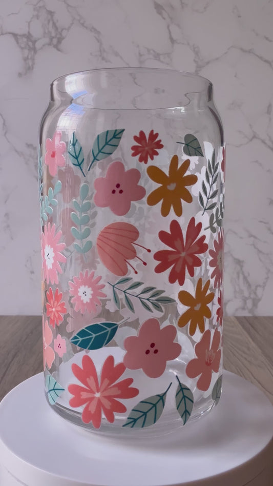 flower garden glass cup