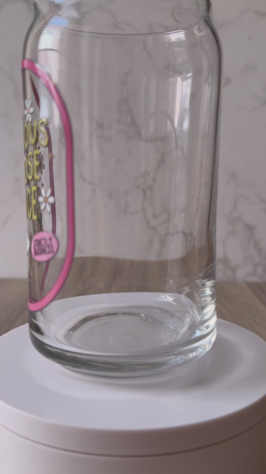 serious goose glass cup