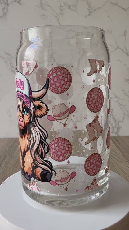 western cow glass cup